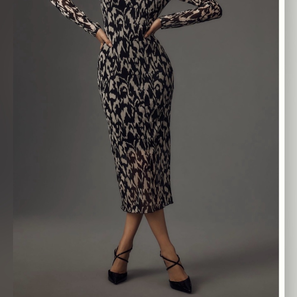 Anthropologie slim column dress in mesh knit